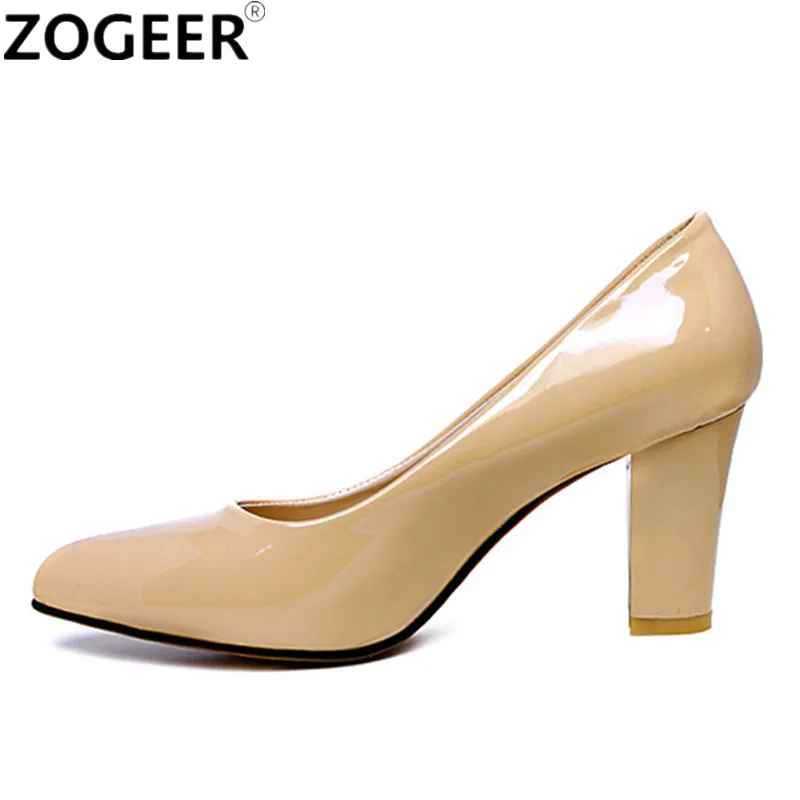 Fashion Classic Women Pumps Shoes Elegant High Heels Solid PU Leather Nude Red Black Heeled Office Wedding Shoes Ladies Big Size