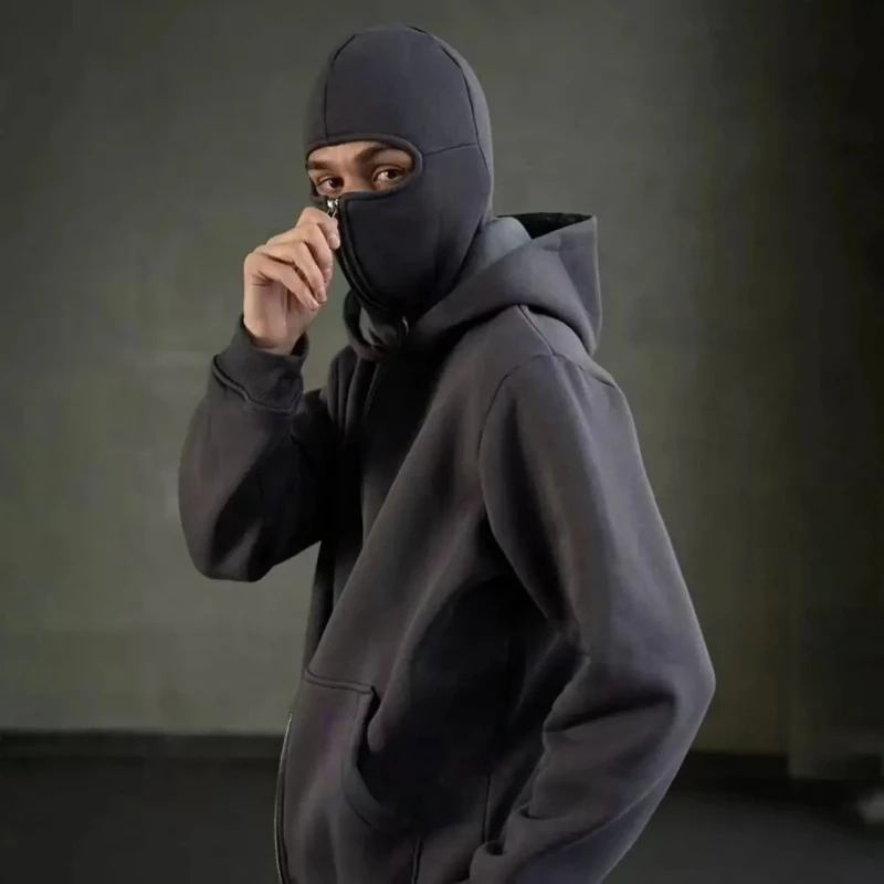 67 ستة سبعة الخريف الشتاء القطن زمم هوديي الرجال النينجا سترة المرأة بالاكلافا مقنعين قناع تصميم الثقافة الباردة البلوز #3