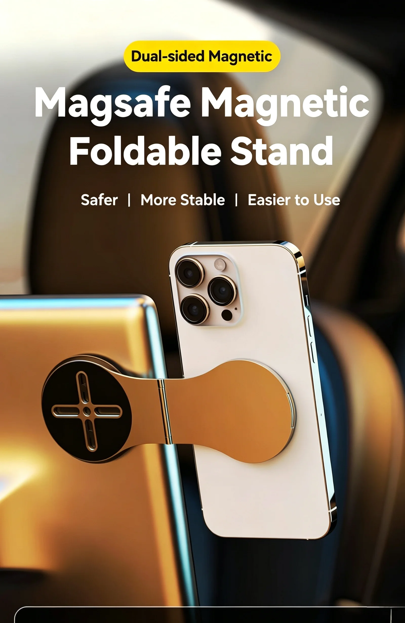 For MagSafe Stand Car Holder Laptop Side Mount Phone Holder Desktop Magnetic Mount for Car Laptop For Magsafe Stand