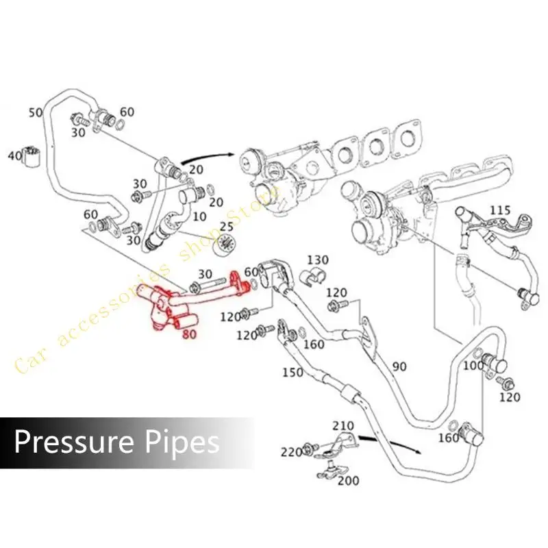 

T21E Water Pipe Cooling Water Hose 2782000100 Replacement Durable for S550 S63 W212