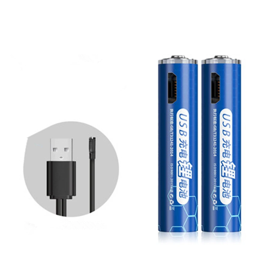 

2pcs/lot New 1.5v 1000mWh AAA rechargeable battery USB AAA rechargeable lithium battery with Micro USB cable for fast charging