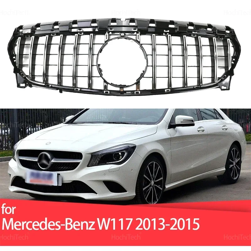 Racing Grille for Mercedes Benz CLA-Class W117 C117 X117 CLA180 CLA200 CLA250 2013-2015 Glossy Black Front Kidney Grill Grille