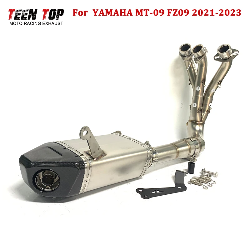 

Motorcycle Exhaust Pipe For Yamaha MT09 FZ09 Full Exhaust System 21-23 MT-09 FZ-09 Escape Moto Front Pipe Racing Muffler Elbow