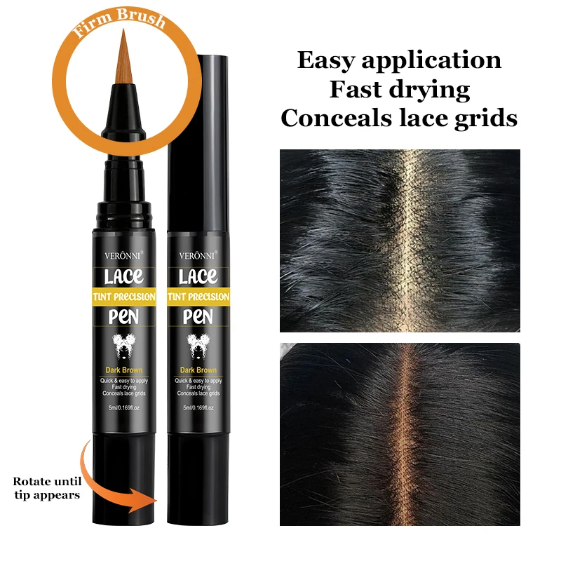 Lace Tint Pen for Wigs  Knot Concealer & Root Touch Up, Water-Resistant Scalp Part Pen, Natural Finish for Lace Front Wigs