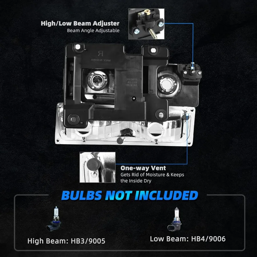 Conjunto de faróis LED DRL com luzes de canto para 19941999 Chevy C K 1500 2500 3500 Suburban Tahoe Visibilidade e Mod aprimorados