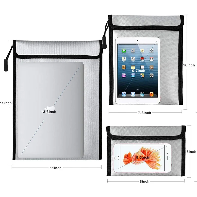 Upgraded Waterproof & Fireproof Faraday Bag for Car Keys, Cell Phone, Laptops Signal Shielding Anti-Hacking Radiation Protection view 4