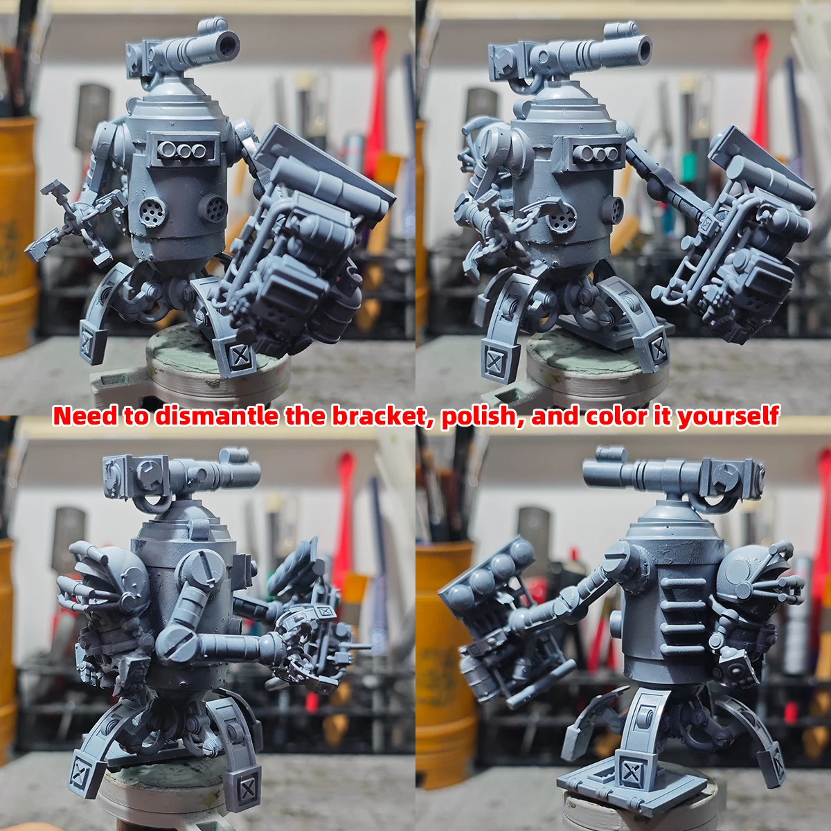 Q-Version Modellbausatz 3D-Harz Miniatur-Soldatenfiguren Diorama Unbemalte Sci-Fi-Cartoon-Pilotierte Mecha-Drohne DIY – Detail 9