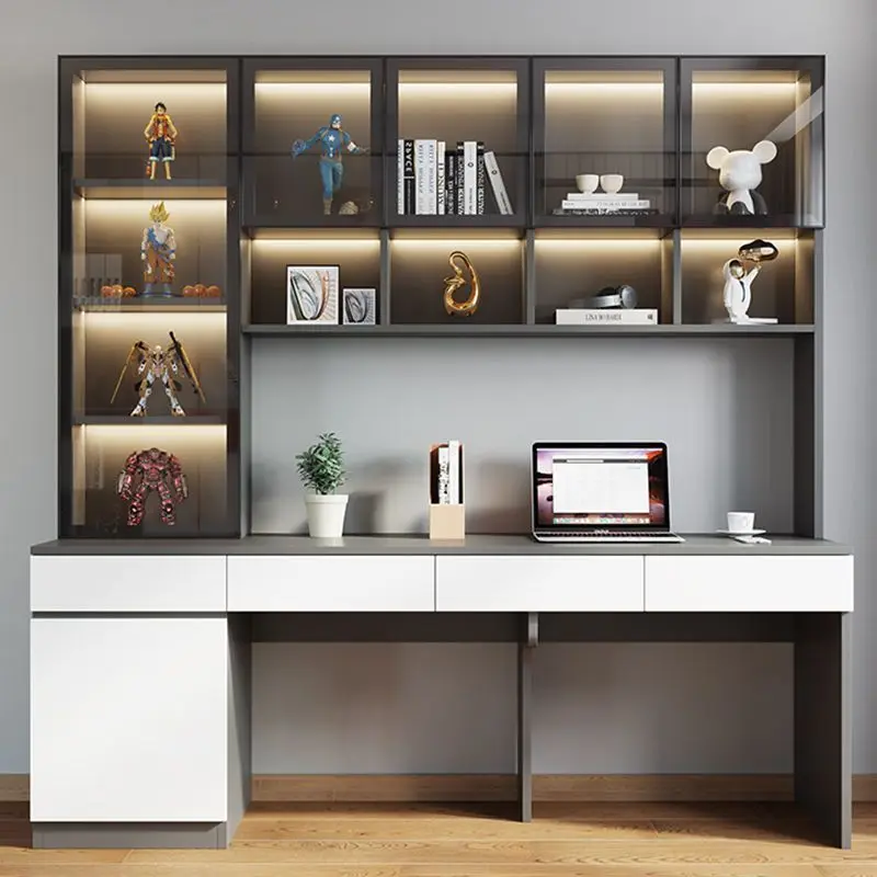 Escritorio doble de madera maciza