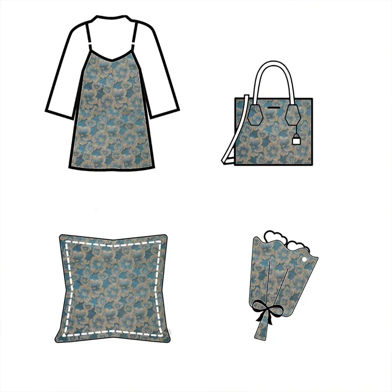 Elegant 3D Flower Yarn Dyed Jacquard Fabric Spring Autumn Women Retro Dress Coat Bag Making Fabric Golden Silk Embossed Texture