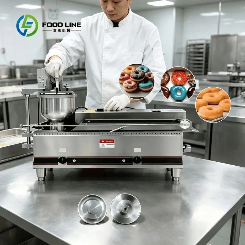 customized automatic donut fryer doughnut forming machine high output continuous frying for bakery shop snack food workspace