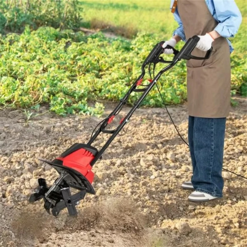 10 Amp Electric Garden Cultivator with 4 Blades, Working Width 14 Inches, Foldable Handle, 380 RPM Cultivator