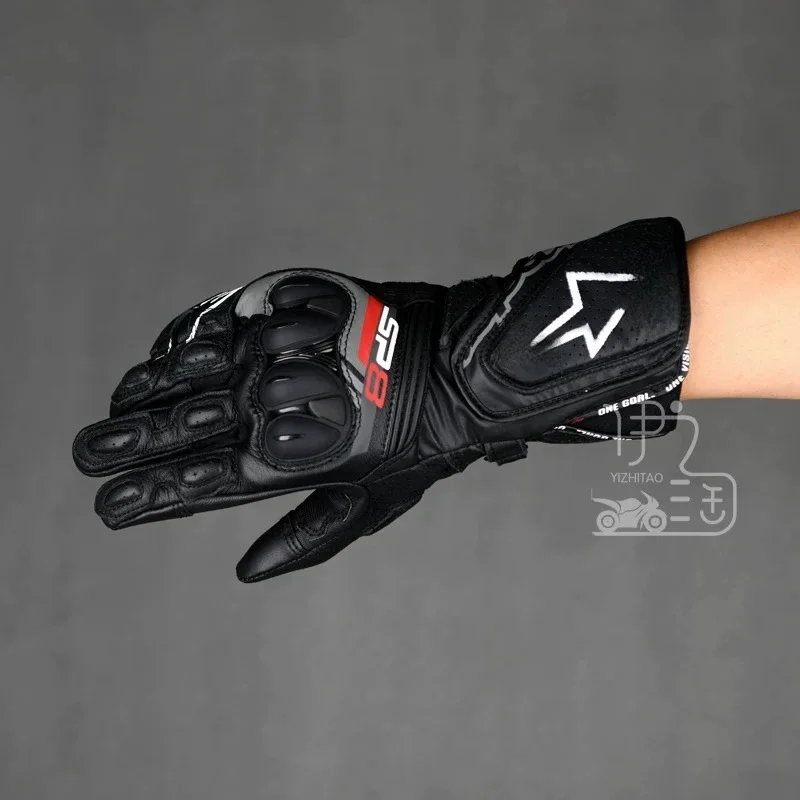 Nouveau SP-8 V3 gants de Moto en cuir hommes peau de vache course gants de motocross Anti-chute résistant à l'usure gants de Moto Guantes Moto