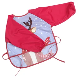 Christmas Long Sleeve Bib Children's Overalls Bibs Coverage Waterproof Baby