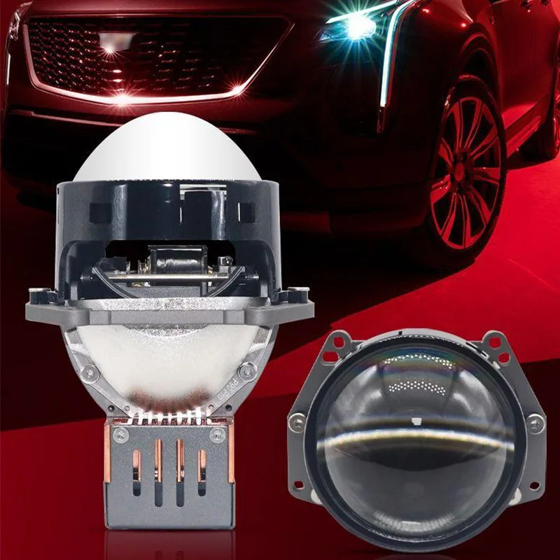 

3 Inch Bi LED Projector Lens Car Headlight Hi Lo Beam 12V 95W 6000K Double Reflectors