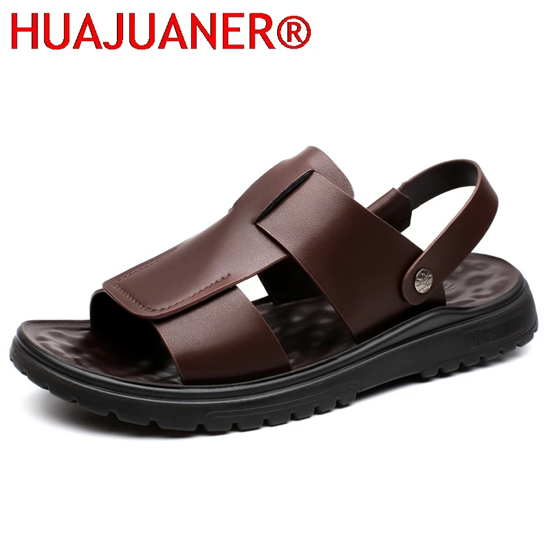 

Хит продаж: Мужские кожаные сандалии для активного отдыха, дышащие шлепанцы, нескользящие сандалии для походов, летняя пляжная обувь для прогулок