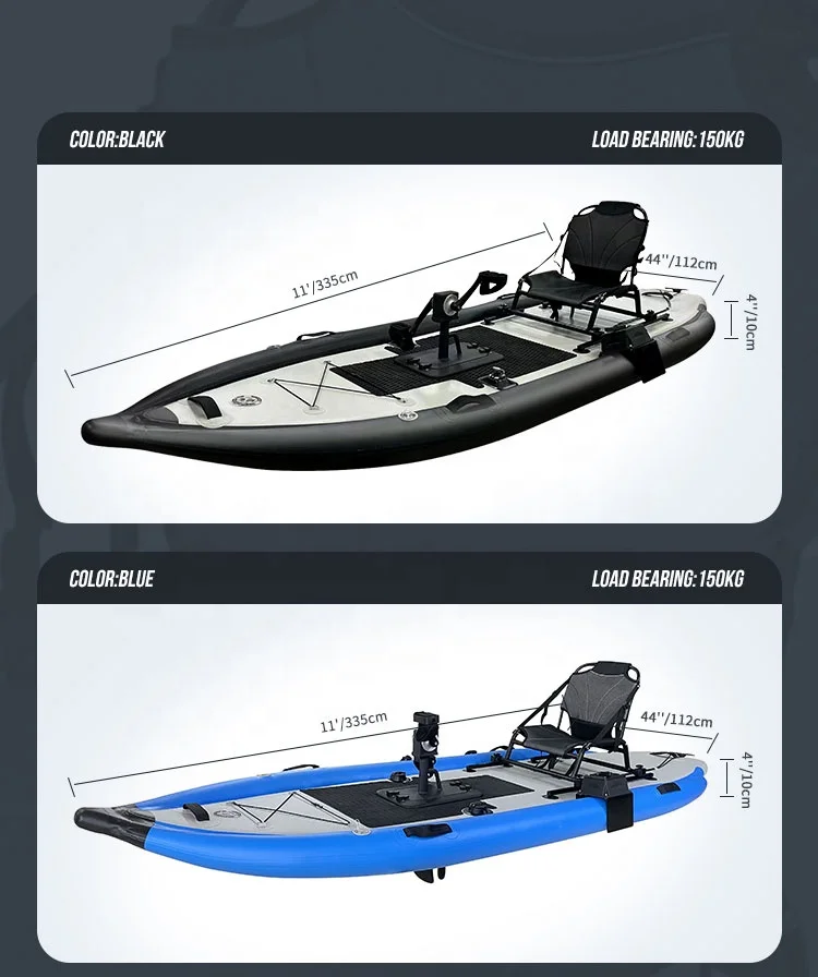 Drop Shipping Hot Sale Inflatable Boat Rubber Boat PVC Foot Pedal Fishing Kayak With Fishing Rod Holder