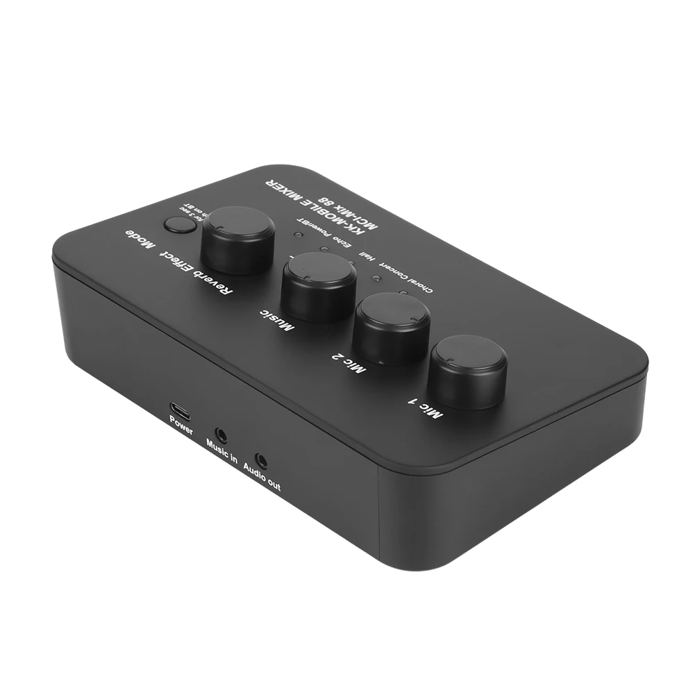 

Портативный караоке-микшер с подключением 3,5 мм AUX и Bluetooth, двойными входами для микрофонов, звуковой микшер для караоке, для диджеев, домашних вечеринок и театра