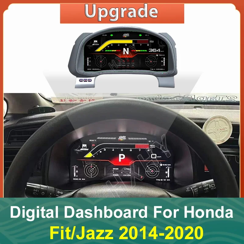 2025 Latest Original Car Digital LINUX Instrument Cluster LCD Speedmeters Dashboard player For Honda Fit/Jazz 2014-2020