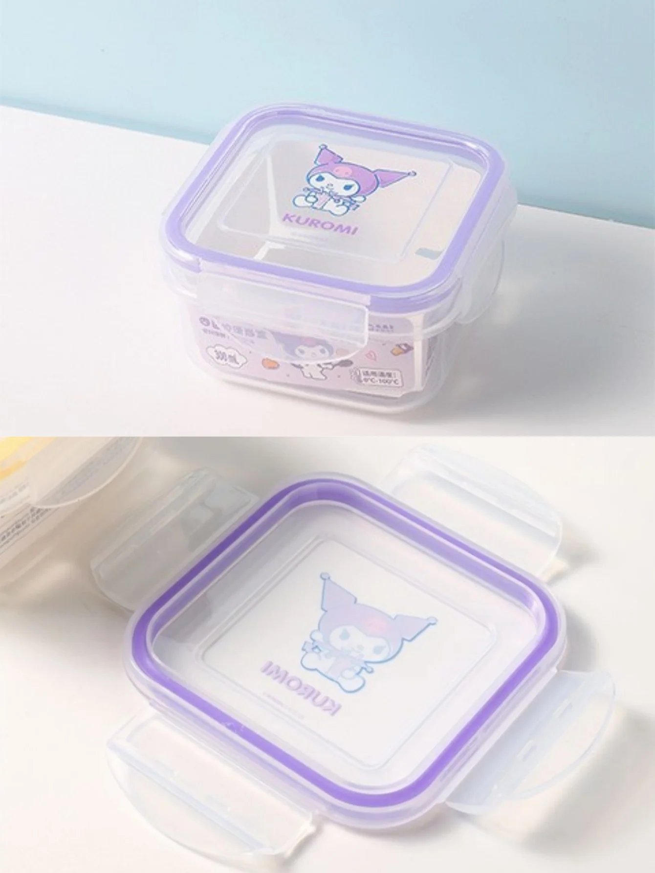 1pc 300ml 900ml Cute Kuromi CinnamorollFriends Bento Box Leakproof Microwave-Safe Plastic Lunch Container with Secure Clasp Seal - view 3