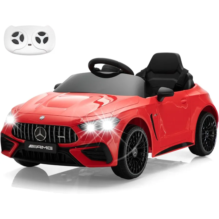 Elektryczny samochodzik dla dzieci, pojazd na baterie z pilotem dla rodziców, funkcja łagodnego rozruchu, 3 prędkości, klakson i światła LED dla T