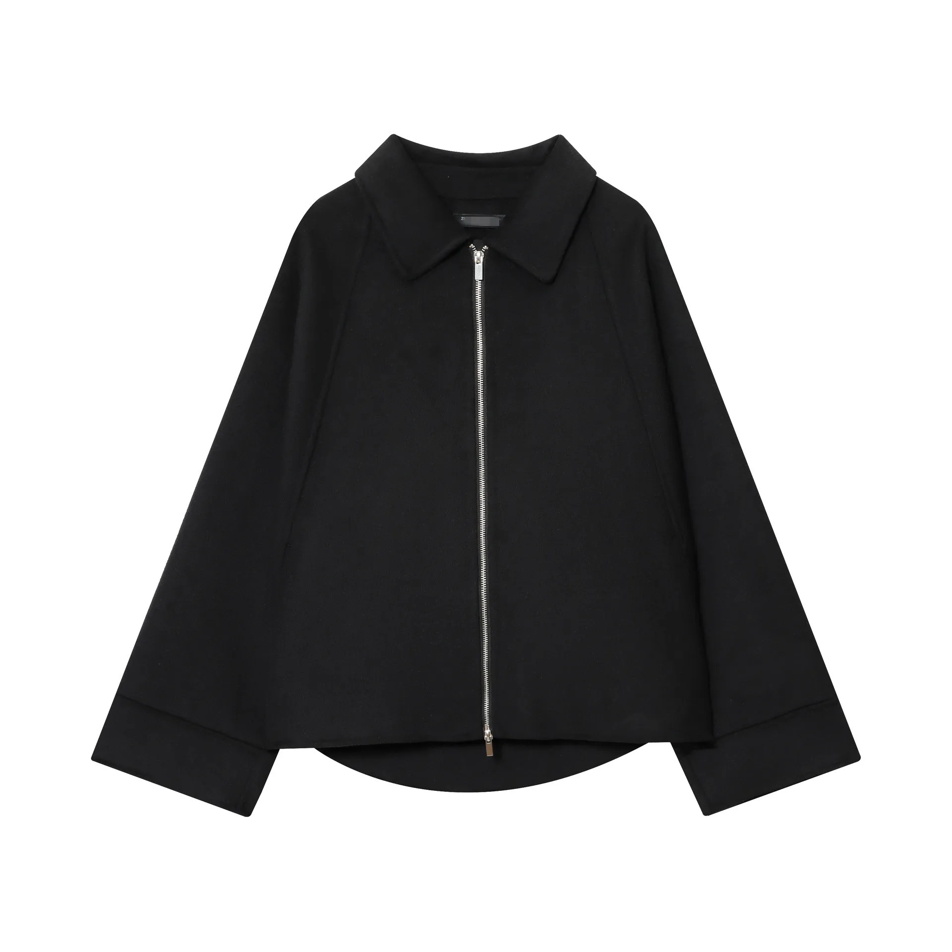 

New Autumn/Winter Fashion Casual Long Sleeve Turn-down Collar Zipper Solid Color Loose Fit Jacket