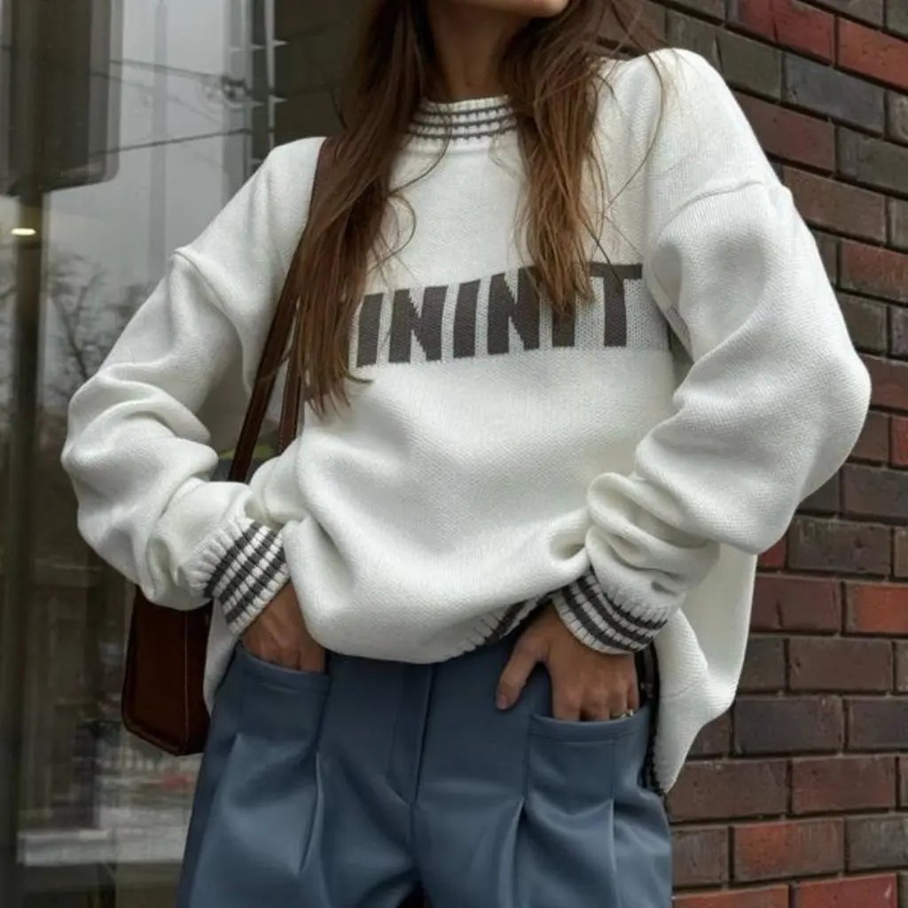 

Women's Knitted Sweater round Neck Pullover Spring Autumn New Export from Europe And America by Hot-Selling