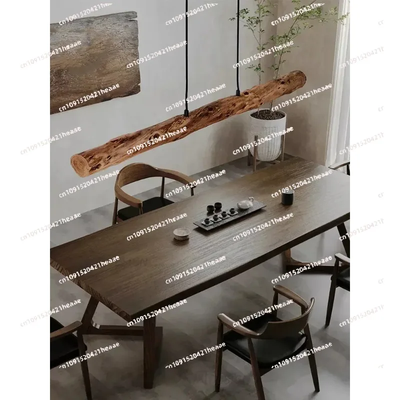 Suitable for kitchen, bar, restaurant pendant lights with adjustable heating ropes, minimalist wooden pendant lights,