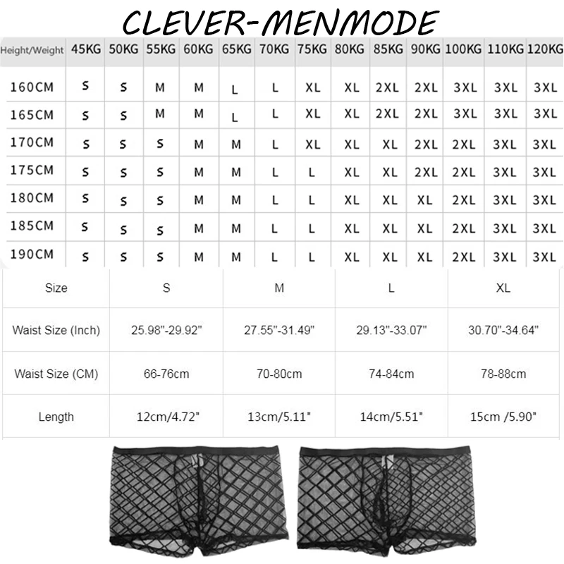 Male Mesh Net Breathable Transparent Boxers Sexy Comfortable Underwear Trunks Male Underpants