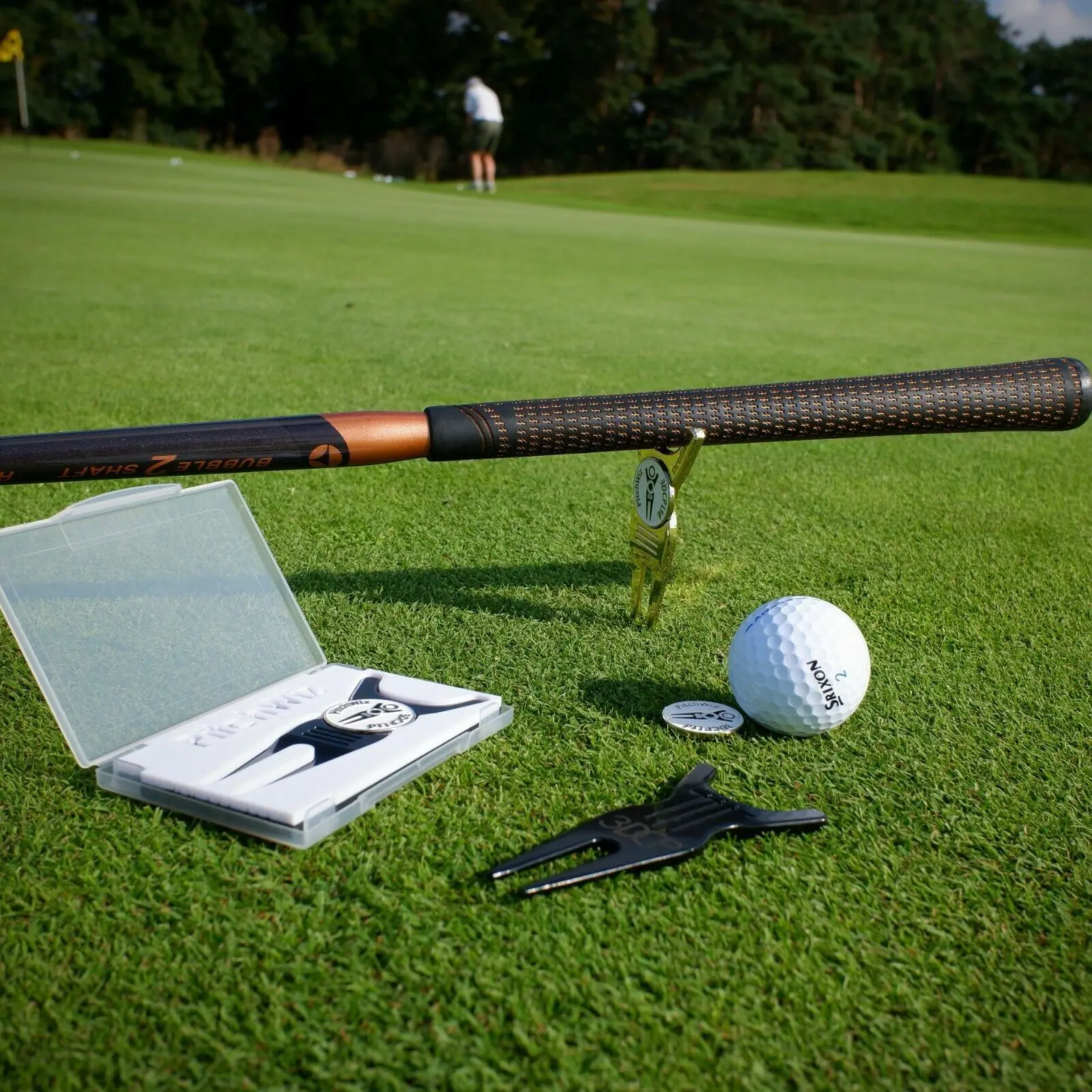 Multifunctional Golf Divot Tool Pitch Fork Club Support Stand Green Turf Repair Four in One Gift Box Gift