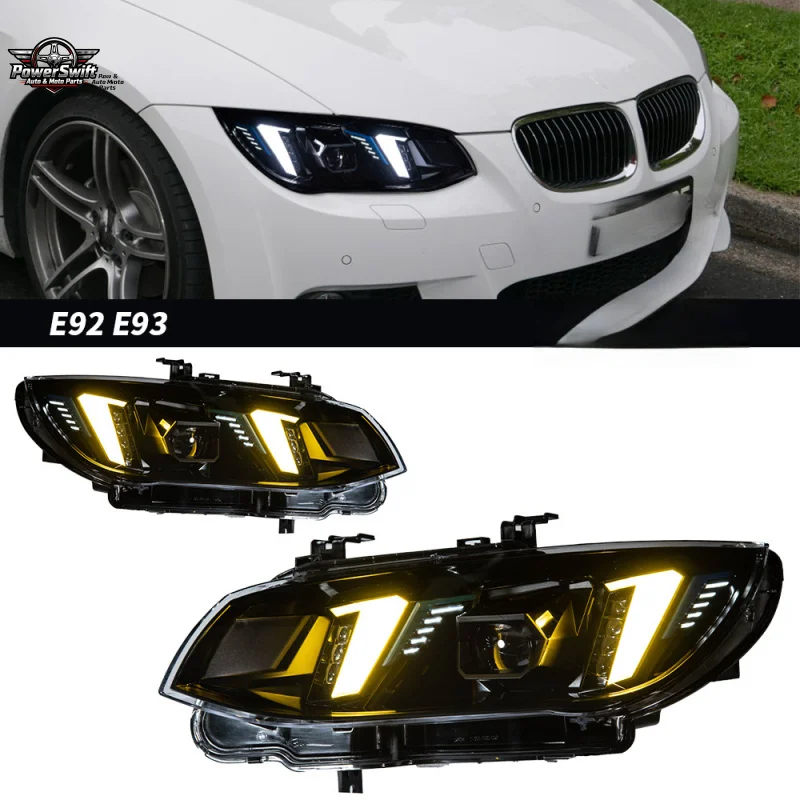 Suitable for 11-13 BMW 3 Series E93 Headlight Assembly Modified Fang Style LED Daytime Running Turn Signal Lens Light