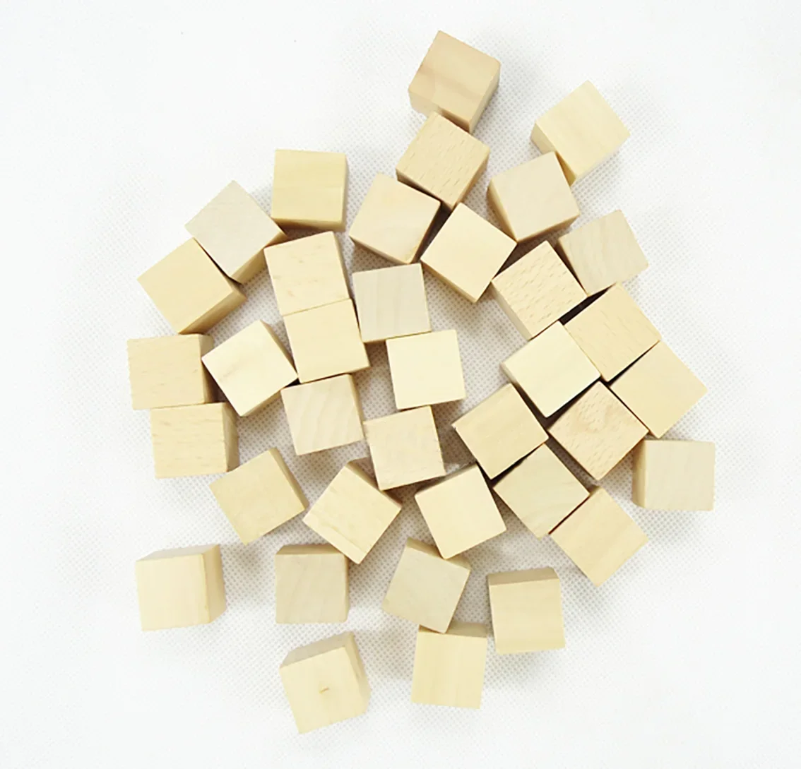 8mm-60mm Unfinished Wooden Cubes Natural Wood Square Blocks for DIY Project, Crafting Home Decor Art Supplie or Teaching Parts