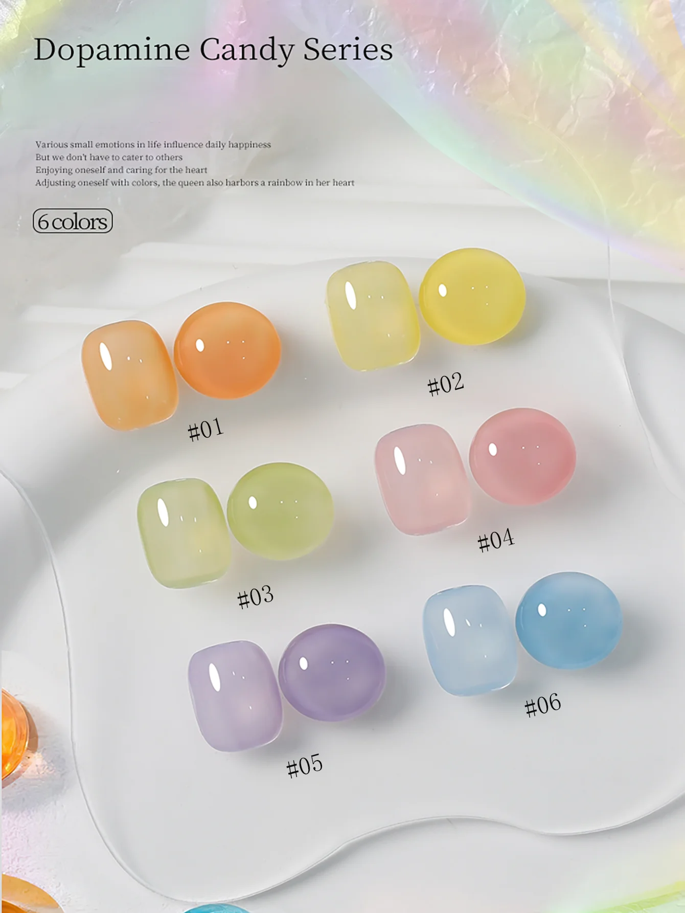 1-6pcs WS Spring Summer Green Blue Pink White Dopamine Gel Nail Polish 2025 Macaron Candy Ice Transparent Nail Salon Nail Art