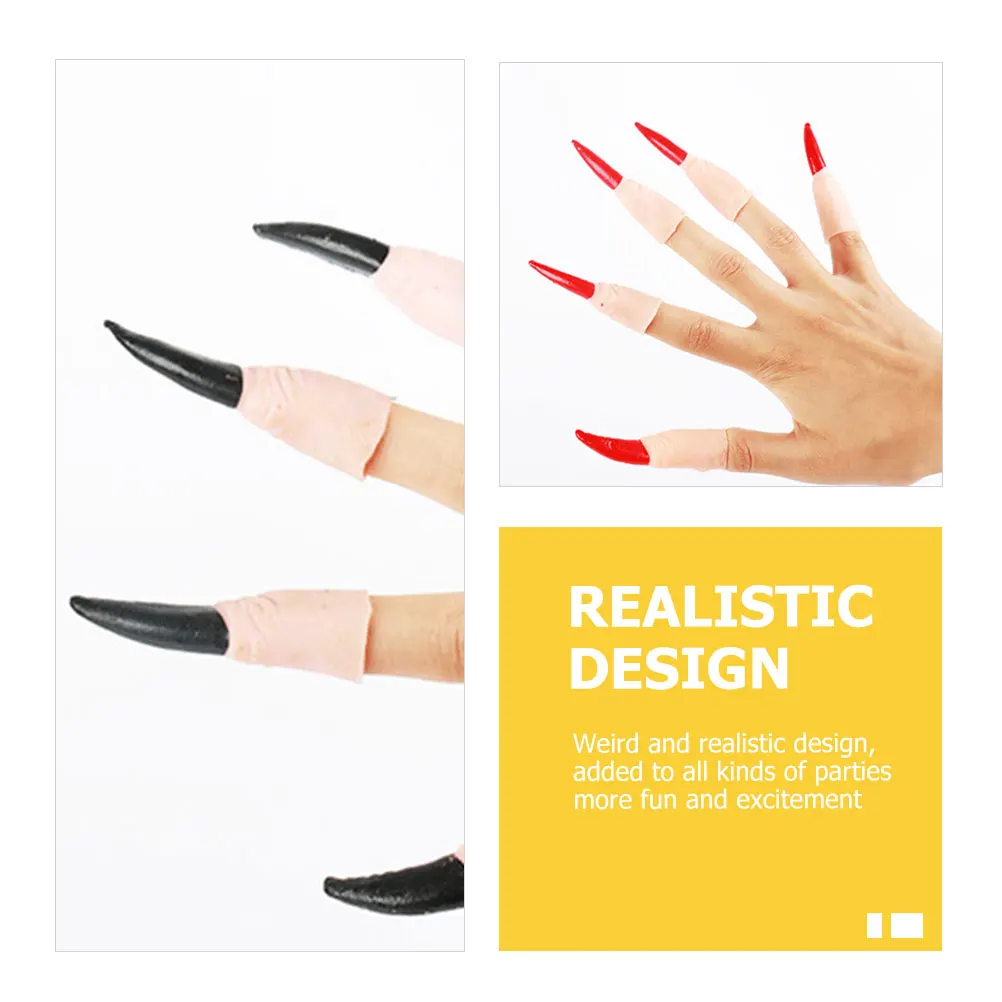 20 個魔女の爪偽爪装飾フェスティバルハロウィン指コスプレのヒント関節指スクエアアクセサリー