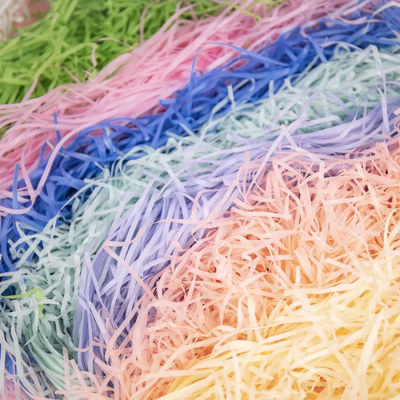 10-100g geschreddertes, gekräuseltes Papier, recycelbares Raffia-Schredderpapier für Geschenkverpackungen, Boxenfüllungen, Party, Feiertage, DIY-Dekoration – Detail 2