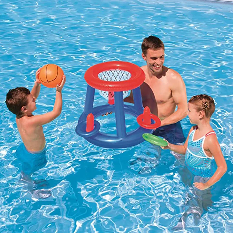 ZK30 Beach accessories Outdoor Swimming Pool Inflatable Ring Throwing Ferrule Game Set Floating Pool Toys Beach Fun Summer Water