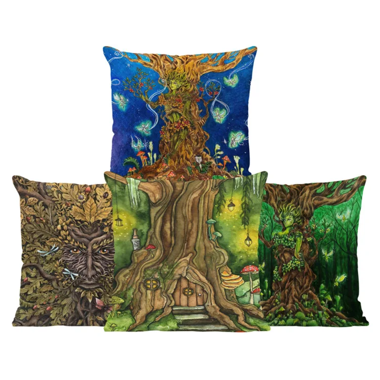 Tree of Life Throw Pillow Cover Ancient Myths Pillow Case for Bed Sofa Bedroom Home Decoration Modern Pillowcases for Pillows