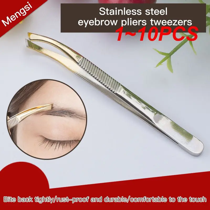 Profissional Pinça de Sobrancelha Aço Inoxidável, Depilação, Eye Brow Clip, Conveniente Pequenas Mulheres Beleza Ferramentas de Maquiagem, 1 a 10Pcs