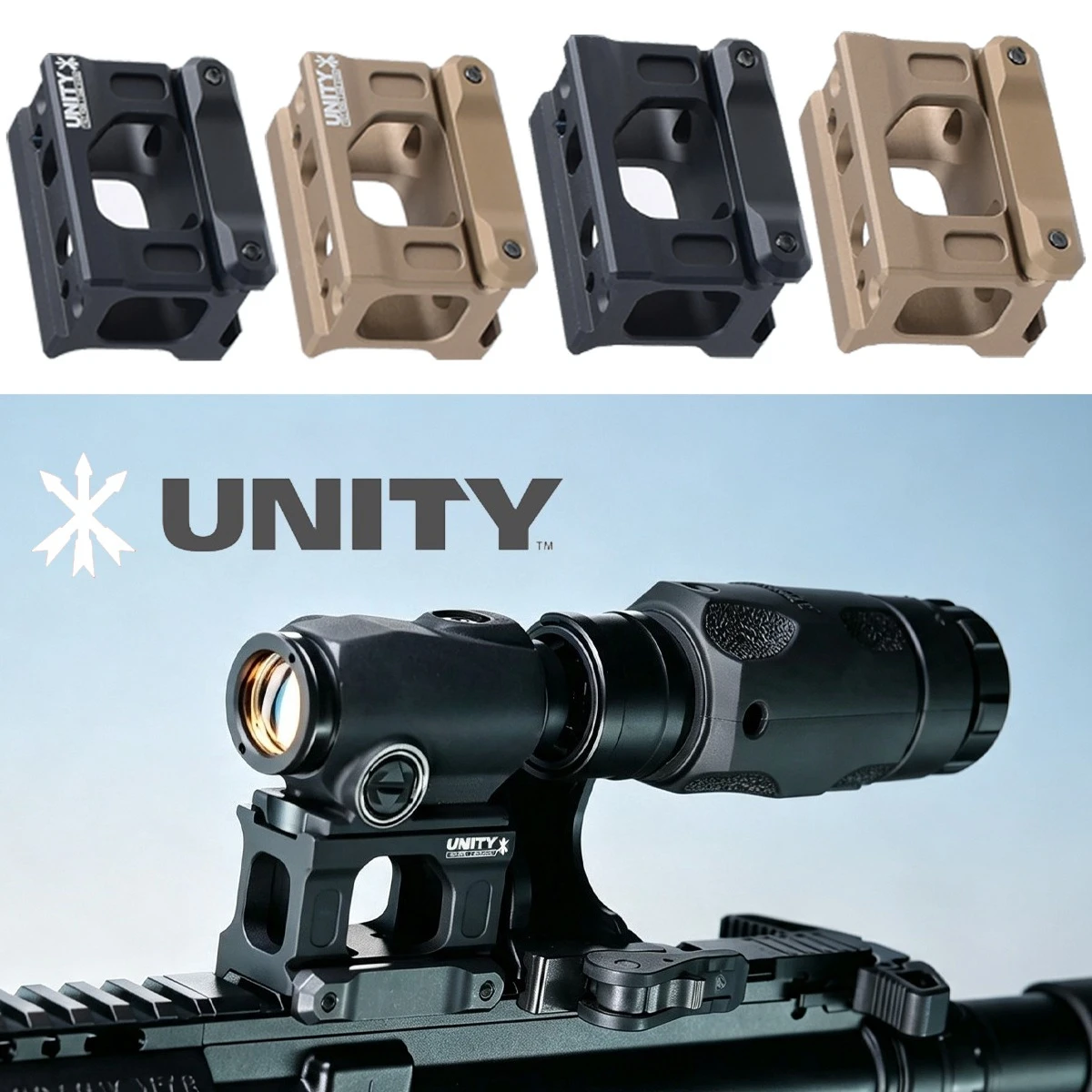 Support de montage rapide tactique UNITY pour lunette de visée à point rouge T01 T02 R5, support de rehaussement universel pour rail de 20 mm en aluminium