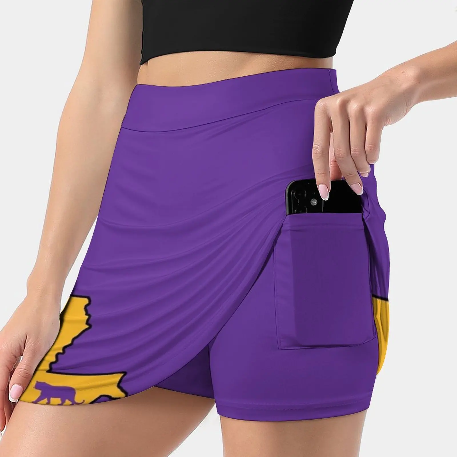 Baton Rouge Louisiana Tiger Women's skirt With Hide Pocket Tennis Skirt Golf Skirts Badminton Skirts Running skirts Les Miles