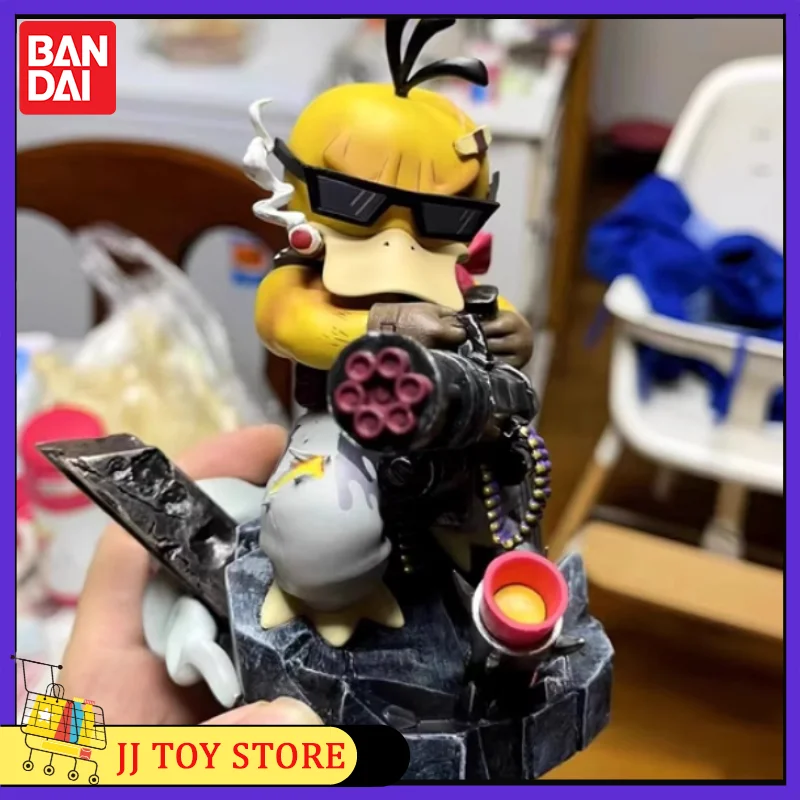 Anime Figures Pokemon Psyduck Gatling Gun Style Pvc Statue Model Toys Surrounding Desktop Collection Decoration Children Gifts