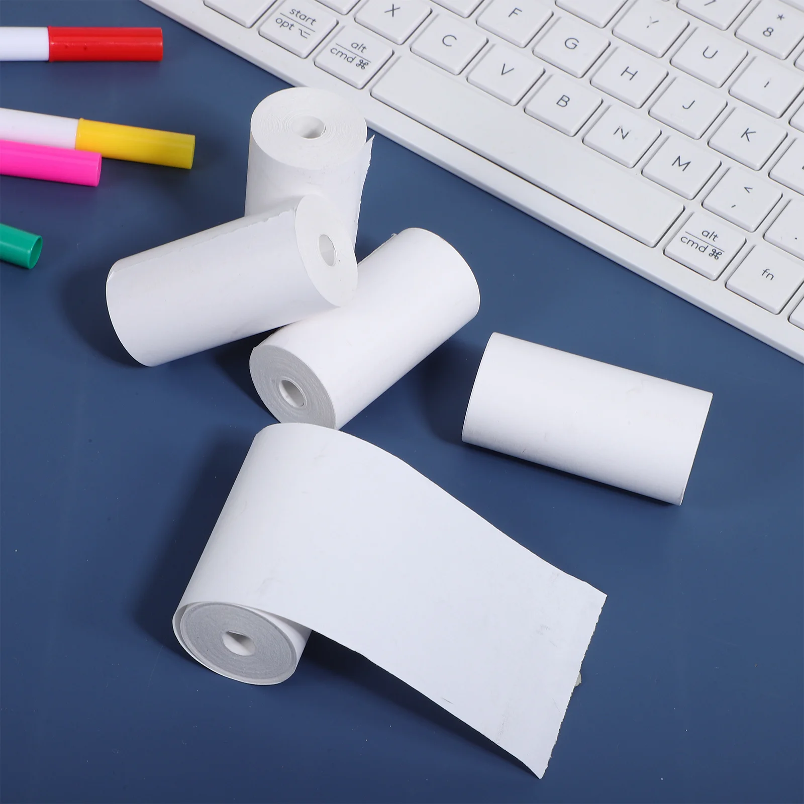 

5 Rolls Thermal Printer Paper Receipt Roll Smooth Flat Clear Printing Universal Size For Cash Registers Mini Printers Thermal