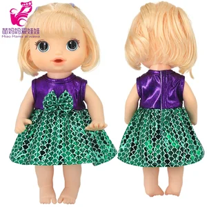 Vestido de bonecas com lantejoulas para meninas, brinquedos verdes, roupas para crianças, presentes de Natal 30 cm, 12 polegadas, verão 12 principais vendas conjunto lantejoula verde - №5