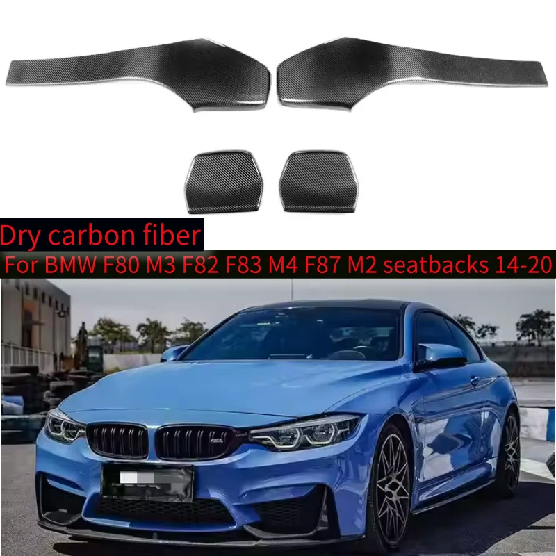 

For BMW F80 M3 F82 F83 M4 F87 M2C Dry Carbon Fiber Seat Back Cover 2014-2020 Interior Modification Kit