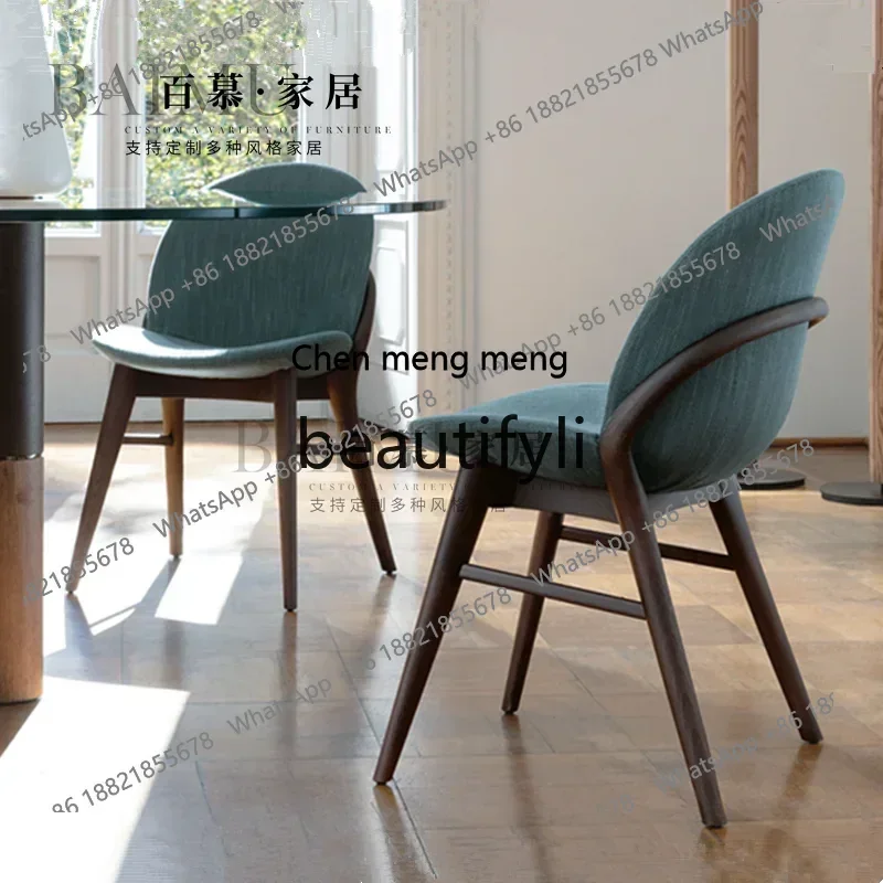 Wabi Stillwind Solid Wood Dining Chair Nordic Simple Household Desk Chair Modern Ash Wood Back Chair
