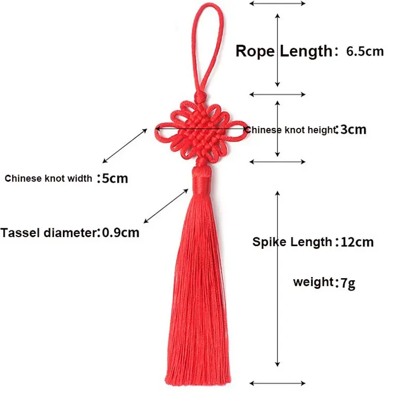 2Pcs Tassel Chinese Knots Tassel Handmade Silky Floss Craft Tassel with Loop for DIY Craft Handing Decor Accessories