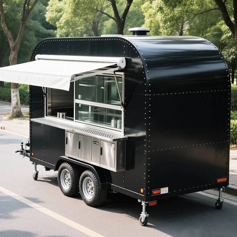New Stainless Steel Electric Food Truck Removable Ice Cream Feature Full Kitchen Solar Panels for Fast Food Restaurants Shops