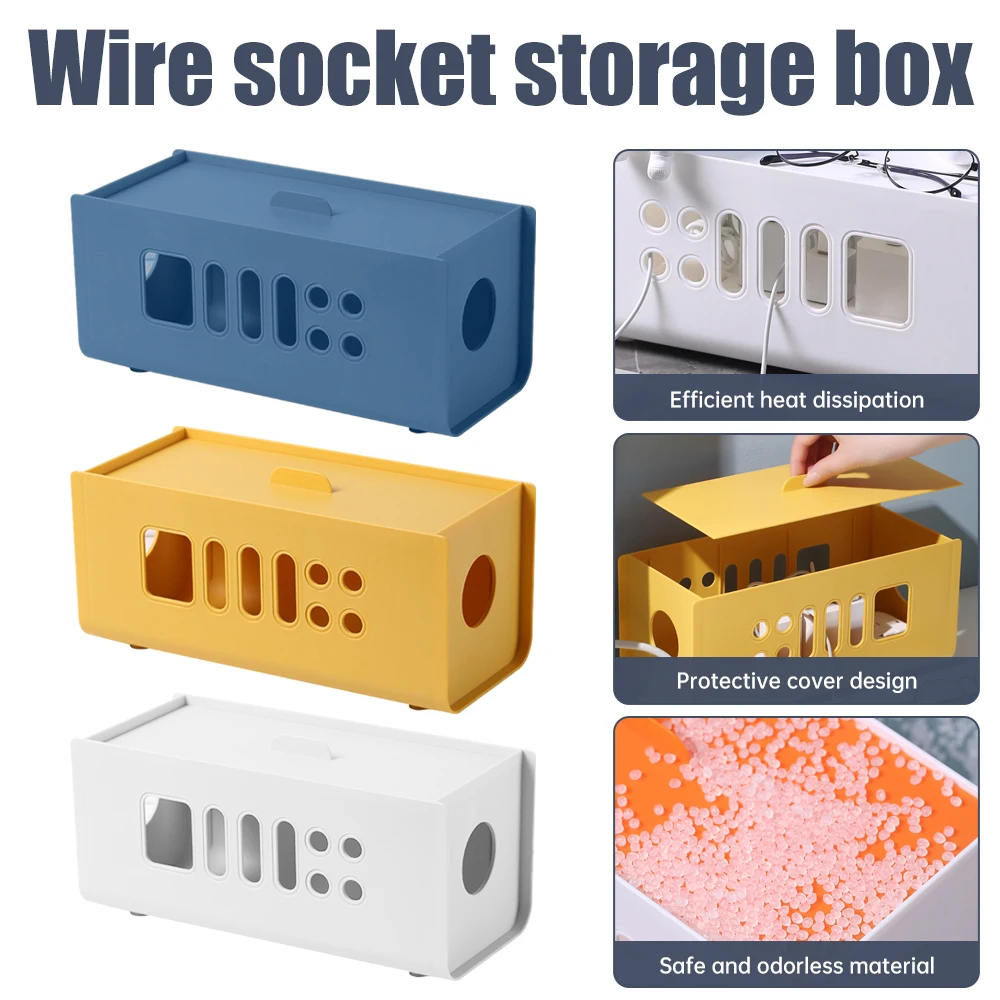 

Cable Storage Box Multifunction Power Cord Wire Organizer Power Board Cable Management Case for Home Room Safety Network Line