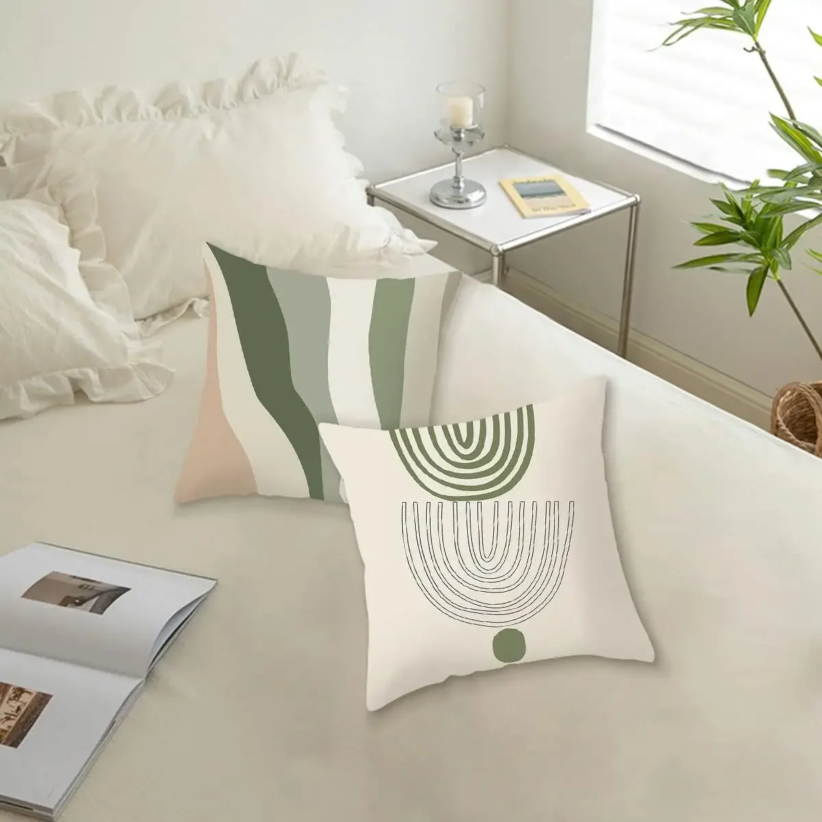 4 Piece  Linen cushion cover 45x 45, pillow cover sofa decoration, for sofa, living room, home decoration