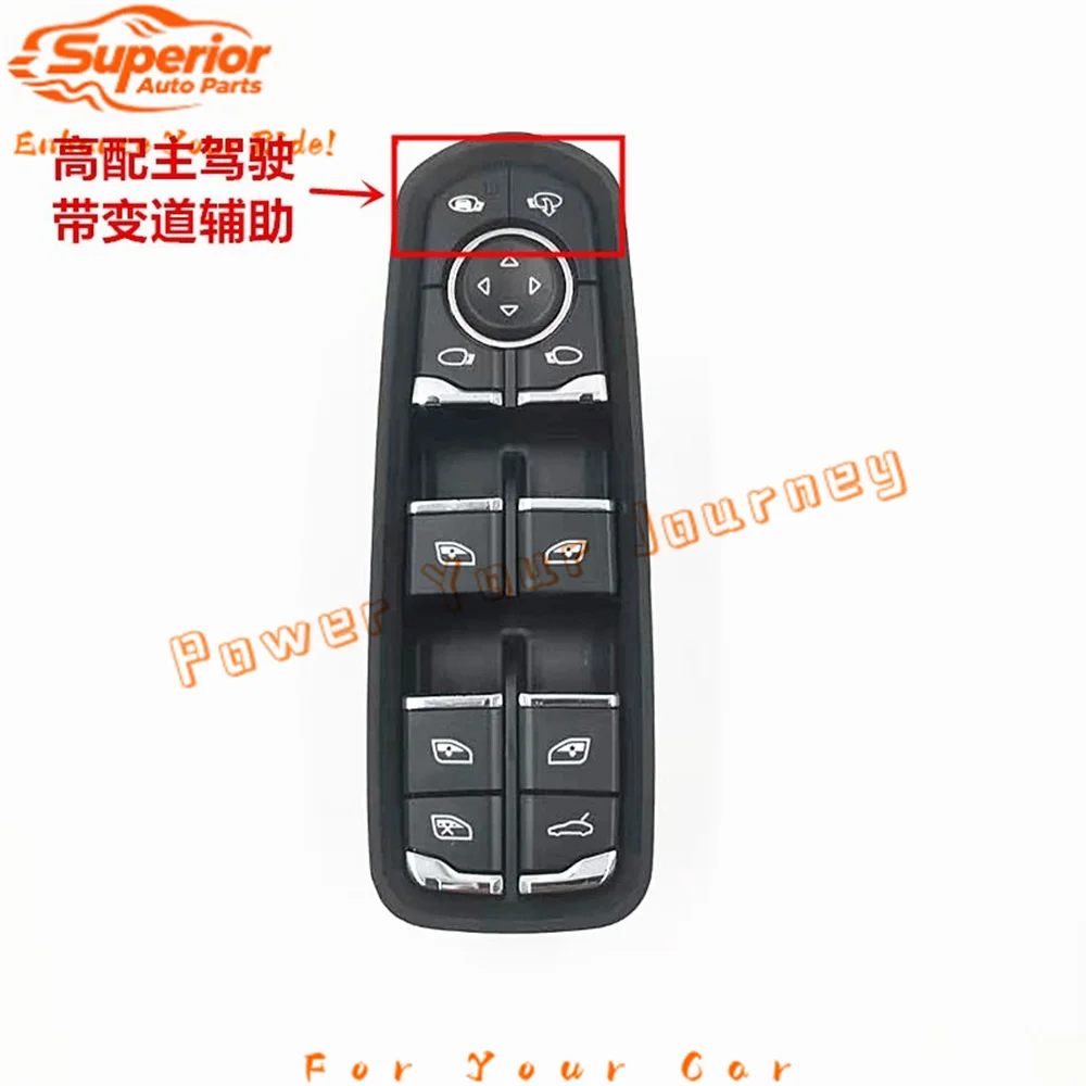 

7PP959858RDML Power Window Switch – Fits Porsche Cayenne & Panamera (3 Variants: Child Lock, Glass Icon, Lane Change Assist)