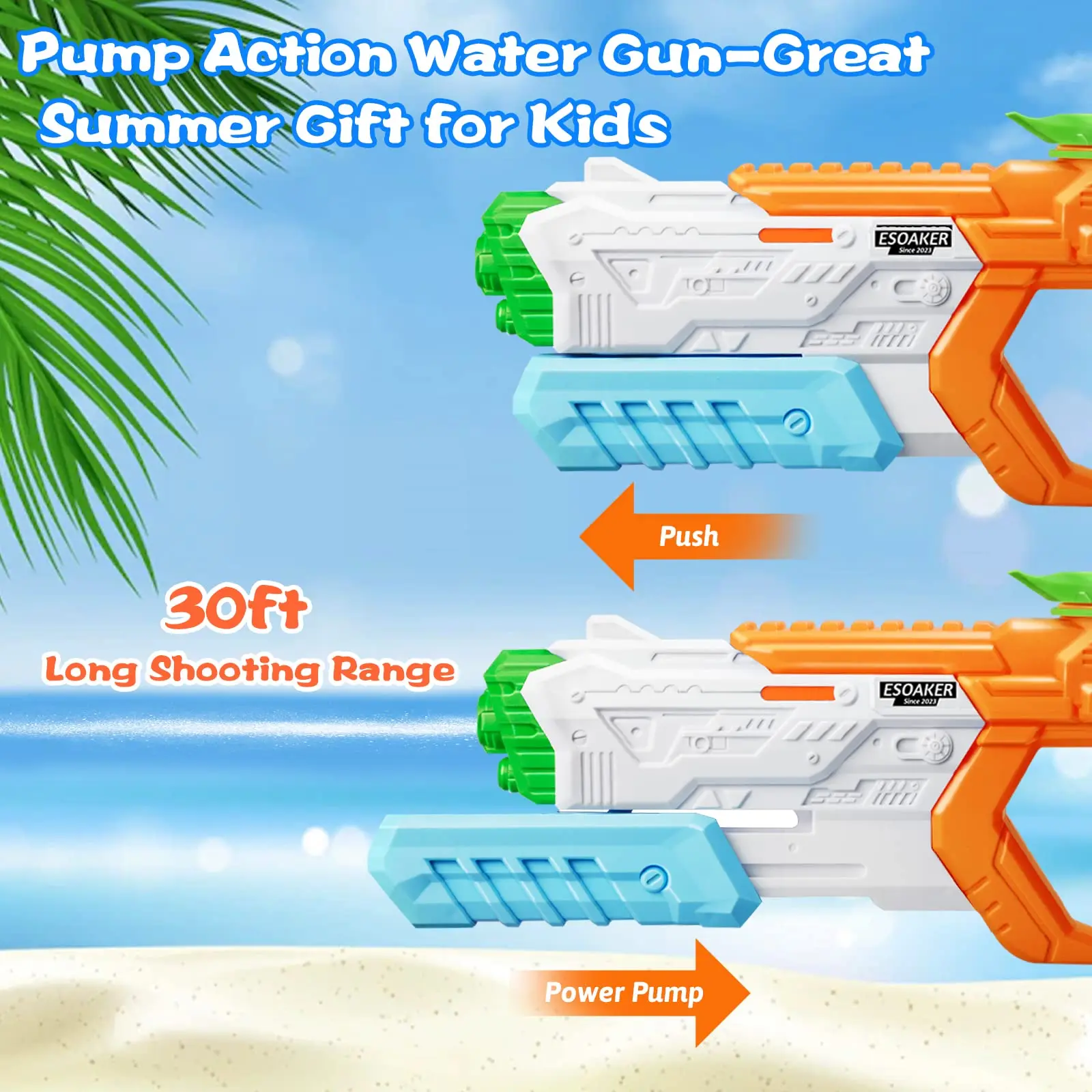 Pistola de agua de alta capacidad de 600cc para niños y adultos, pistola de agua de largo alcance, juguete de chorro de agua de verano, súper remojo para piscina y playa